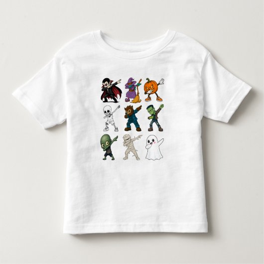 Grappige Halloween karakters dabbing Kinder Shirts (Voorkant)
