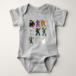 Grappige Halloween karakters dabbing Romper