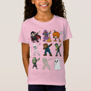 Grappige Halloween karakters dabbing T-shirt