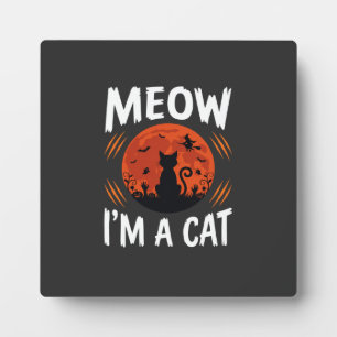 Grappige Halloween Kat Maan Silhouet Grafisch Fotoplaat