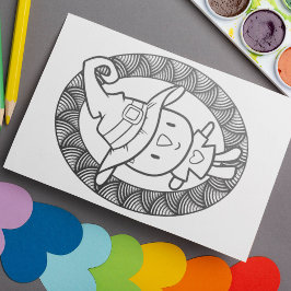 Grappige Halloween kat pop kleurplaat Poster