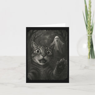 Grappige Halloween kat selfie met Soky Cat spookli Kaart
