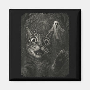 Grappige Halloween kat selfie met Soky Cat spookli Magneet