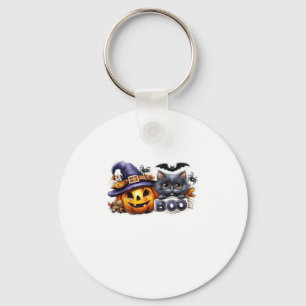 Grappige Halloween-kat sticker � Heksenhoed, Pompo Sleutelhanger