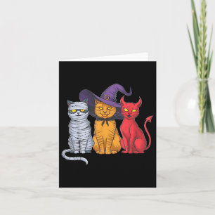 Grappige Halloween Kat Trio Kostuum Heks Mummy Dev Kaart