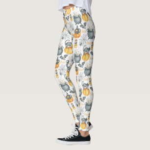 Grappige Halloween ketel en katten patroon Leggings