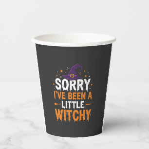 Grappige Halloween Kleine Hekserige Quote Ontwerp Papieren Bekers