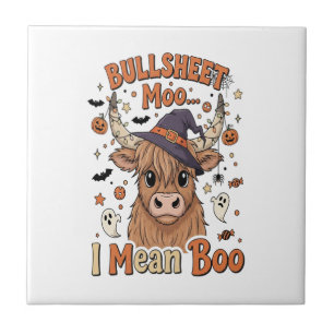 Grappige Halloween Koe Bullsheet Ik bedoel Tegeltje