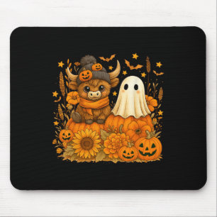 Grappige Halloween Koe Ghost Spooky Autumn Pumpkin Muismat