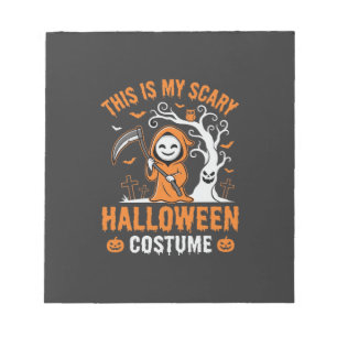 Grappige Halloween Kostuum Grim Reaper Kerkhof Des Notitieblok