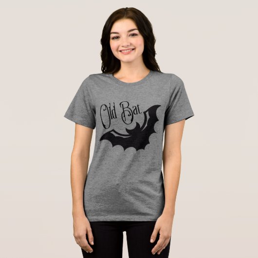 Grappige Halloween kostuum oude vleermuis Tri-Blend Shirt (Voorkant volledig)