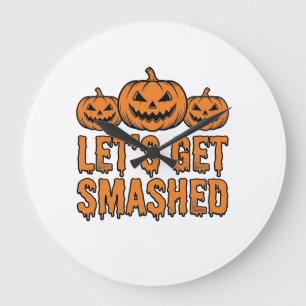 Grappige Halloween Laten we de Pompoen Vermorzelen Grote Klok