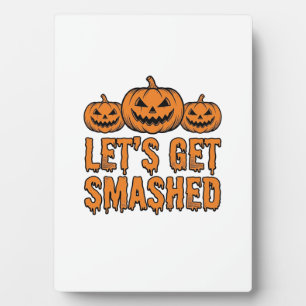 Grappige Halloween Laten we kapot gaan Pompoen Fotoplaat