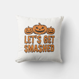 Grappige Halloween Laten we kapot gaan Pompoen Kussen