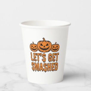 Grappige Halloween Laten we kapot gaan Pompoen Papieren Bekers
