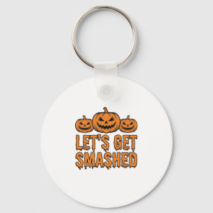 Grappige Halloween Laten we kapot gaan Pompoen Sleutelhanger
