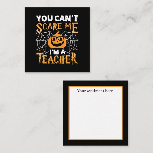 grappige Halloween Leraar toevoegen sentiment Notitiekaartje (Voorkant / Achterkant)