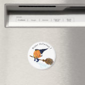 Grappige Halloween Magnet Witch Pumpkin Vliegen Magneet (Insitu (Vaatwasser))