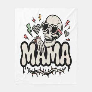 Grappige Halloween Mama Cool Schedel Fleece Deken