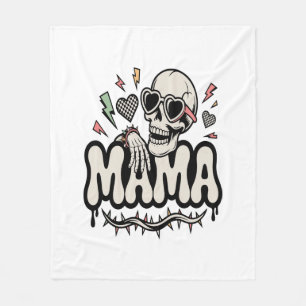 Grappige Halloween Mama Cool Schedel Fleece Deken