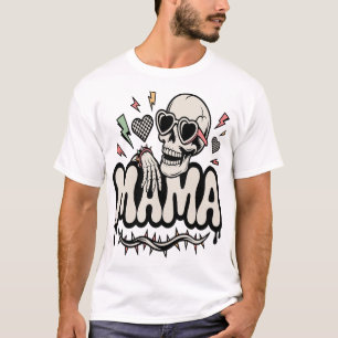 Grappige Halloween mama cool skelet T-shirt