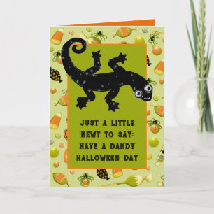 Grappige Halloween Newt Kaart