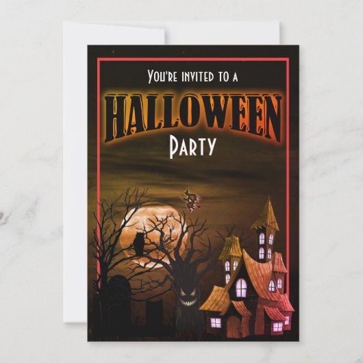 Grappige Halloween Party Uitnodiging (Voorkant)