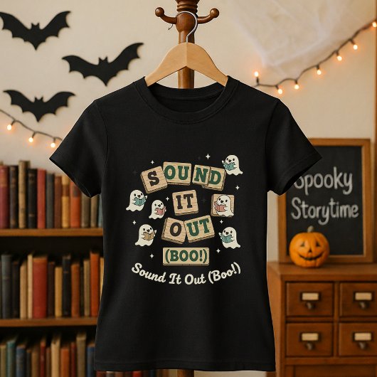 Grappige Halloween Phonics leraar klinkt het uit b T-shirt