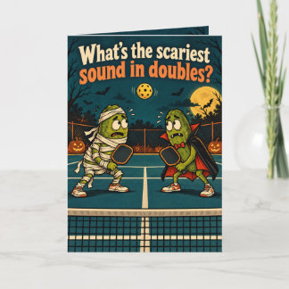 Grappige Halloween Pickleball Dubbelkaart Kaart