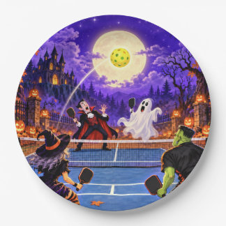 Grappige Halloween Pickleball Kaart - De Zwevende Papieren Bordje