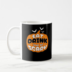 Grappige Halloween Pompoen Eet Drink En Wees Schri Koffiemok