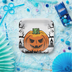 Grappige Halloween pompoen Halloween-feest decorat Papieren Bordje