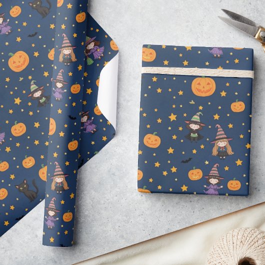Grappige Halloween pompoen kat heks cadeau wrap Cadeaupapier
