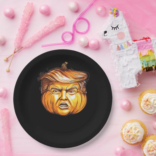 Grappige Halloween pompoen politieke parodie Donal Papieren Bordje (Feest)