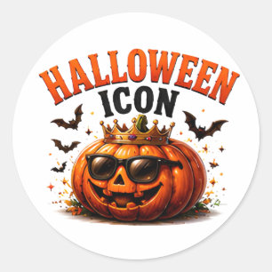 👑 Grappige Halloween Pompoen Spreuk 🎃 Ronde Sticker
