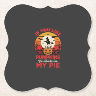 Grappige Halloween Pompoen Taart Ontwerp_1 Kartonnen Onderzetters