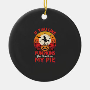 Grappige Halloween Pompoen Taart Ontwerp_1 Keramisch Ornament