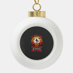 Grappige Halloween Pompoen Taart Ontwerp_1 Keramische Bal Ornament