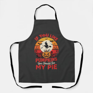 Grappige Halloween Pompoen Taart Ontwerp_1 Schort