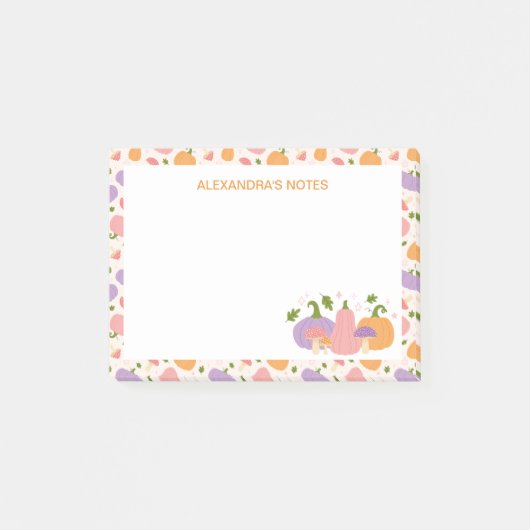 Grappige Halloween pompoenen en paddenstoelen Post-it® Notes (Voorkant)