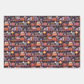 Grappige Halloween pompoenen Set van drie Inpakpapier Vel (Voorkant)