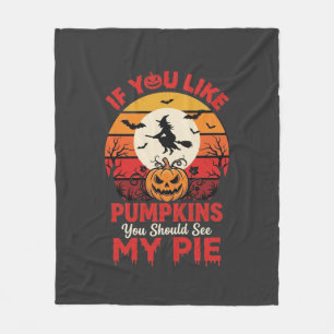 Grappige Halloween Pompoenen Taart Ontwerp_1 Fleece Deken
