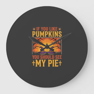 Grappige Halloween Pompoentaart Heks Ontwerp_1 Grote Klok