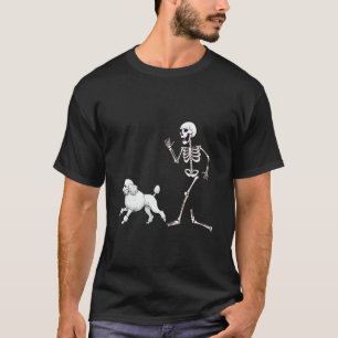 Grappige Halloween Poodle en Skelet T-shirt