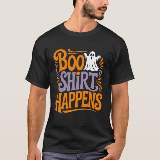 Grappige Halloween Pun Boo T-shirt Gebeurt (Voorkant)