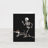 Grappige Halloween Rat Terrier en Skeleton Kaart (Voorkant)