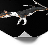 Grappige Halloween Rat Terrier en Skeleton Poster (Hoek)