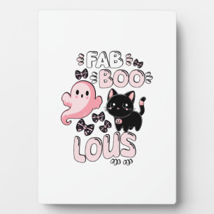 Grappige Halloween Roze Geest Spooktacular Kat Fab Fotoplaat
