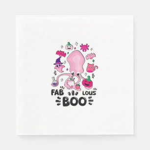 Grappige Halloween Roze Kat Ghost Jongling Octopus Servet