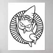 Grappige Halloween Rude Kat Kleurplaat Poster (Voorkant)